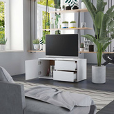vidaXL Szafka pod TV, biała, 80x34x36 cm, materiał drewnopochodny
