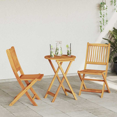 Zestaw Bistro Ogrodowego 3 szt. Brązowy Lite Drewno Akacji
