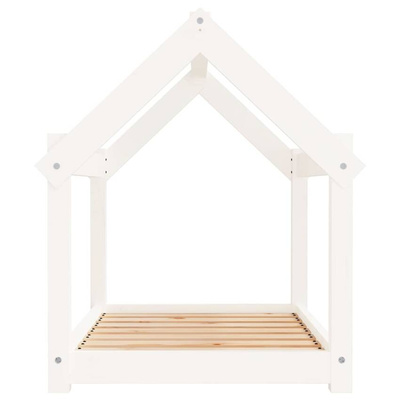 vidaXL Legowisko dla psa, białe, 81x60x70 cm, lite drewno sosnowe