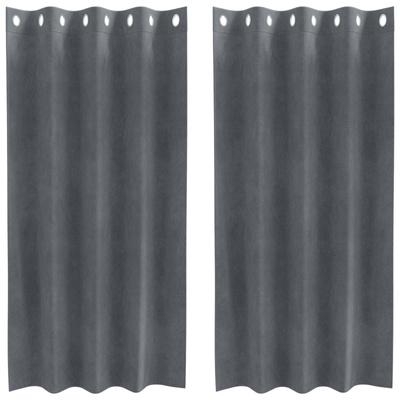 Zasłony zaciemniające 2 pcs Jasnoszary 140 x 175 cm Aksamit