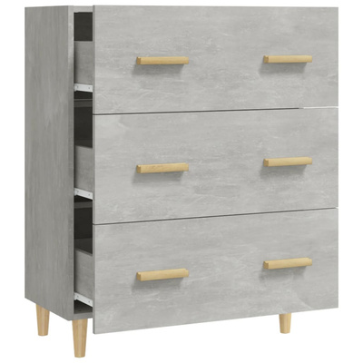 vidaXL Komoda, szarość betonu, 70x34x90 cm, materiał drewnopochodny