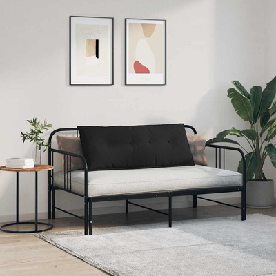 Poduszka na plecy Czarny 120 x 50 cm Tkanina mikrofibrowa