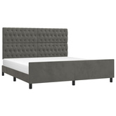 vidaXL Rama łóżka z zagłówkiem, ciemnoszara, 180x200 cm, aksamitna model standard