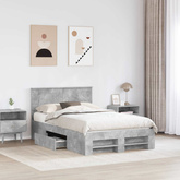 Ramka łóżka Betonowy szary 120 x 200 cm Drewno inżynieryjne
