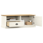 vidaXL Szafka pod TV VIGO, biała, 106x40x40 cm, lite drewno sosnowe
