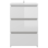 Szafka nocna, biała, wysoki połysk, 40x35x62,5 cm