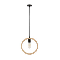 Kolo lampa wisząca czarny+beżowy 1x40W E27