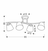 Greco Lampa Sufitowa Brunatny+Złoty 4X40 E27 Klosz Biały