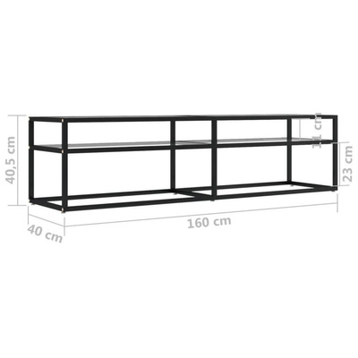 vidaXL Szafka pod TV, przezroczysta, 160x40x40,5 cm, hartowane szkło