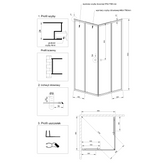 Kabina natrysk. kwadrat.parla 90x90 prof.chrom szkło clear AK-48-195-O Invena