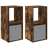 Stolik nocny 2 szt. Dąb wędzony 35 x 32 x 68,5 cm