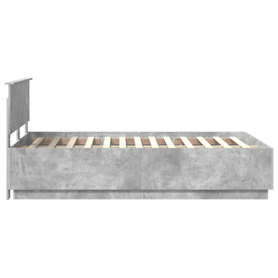 Ramka łóżka Betonowy szary 120 x 190 cm Drewno inżynieryjne