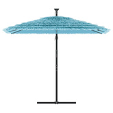 Parasol ogrodowy na stalowym słupku, niebieski, 246x246x230 cm