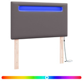 Wezgłowie LED Szary 100 cm Skóra ekologiczna