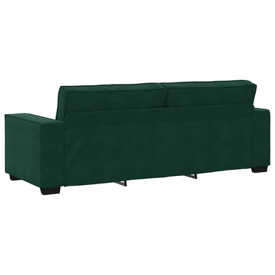 Sofa 3-osobowa, ciemnozielony, 220x78x84 cm, obita aksamitem