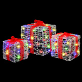 Pudełko Prezentowe 3 pcs Wielokolorowe 20 x 20 x 20 cm Akryl