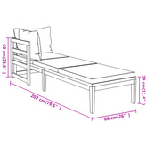 vidaXL Leżaki z kremowymi poduszkami, 2 szt., lite drewno akacjowe