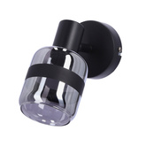 Yuki Lampa Kinkiet Czarny Matowy 1X15W E14 Klosz Dymiony
