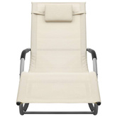 vidaXL Leżaki, tworzywo textilene, 2 szt., kremowo-szare