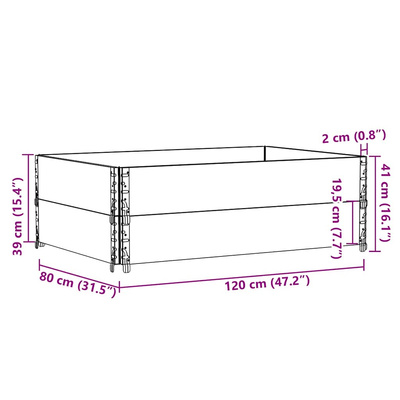 Nadstawki paletowe, 2 szt., 120x80 cm, lite drewno sosnowe