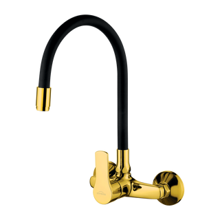 Bateria ścienna verso złota z elastyczną czarną wylewką BC-82-E49-L Invena