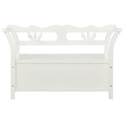 Ławka, biała, 107x45x75,5 cm, lite drewno jodłowe