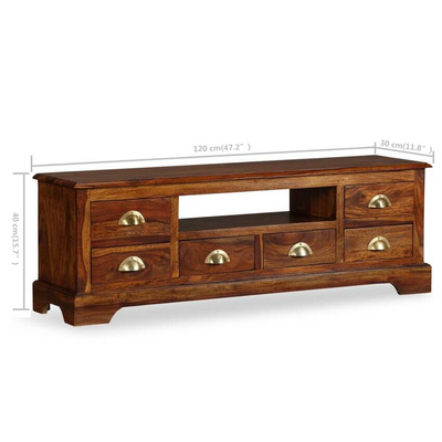 vidaXL Szafka pod TV z drewna sheesham, 120 x 40 x 30 cm