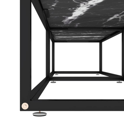 vidaXL Szafka pod TV, czarny marmur, 180x40x40,5 cm, szkło hartowane