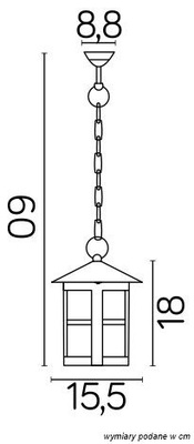 Lampa zewnętrzna wisząca K 1018/1/T