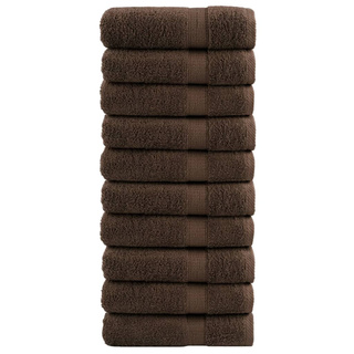 Ręczniki premium, SOLUND, 10 szt., brązowe, 50x100 cm, 600 g/m?