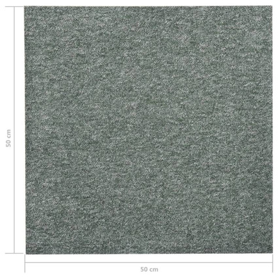 vidaXL Podłogowe płytki dywanowe, 20 szt., 5 m², 50x50 cm, zielone