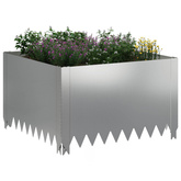 Krawężnik do trawnika 4 szt. 60 x 60 x 35 cm Stal srebrny