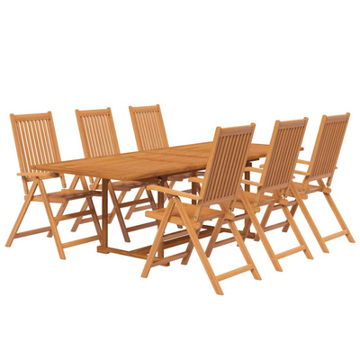 7-częściowy zestaw mebli ogrodowych, lite drewno akacjowe, 160-240 cm