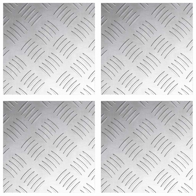 Stopień Kwadrat 4 pcs Srebrny 20 x 20 cm Aluminium