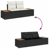 Sofa Ogrodowa Czarny 184 x 62 x 85cm polirattan