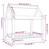 vidaXL Legowisko dla psa, czarne, 71x55x70 cm, lite drewno sosnowe