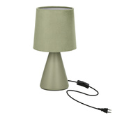 Lampka nocna Satti szarozielona ceramiczna z abażurem klasyczna E14