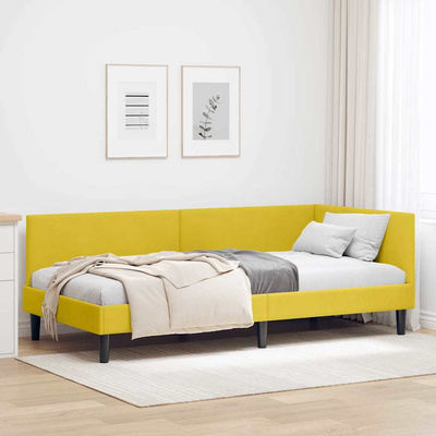 Rama łóżka narożnego Żółty 80 x 200 cm Aksamit