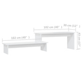 vidaXL Szafka pod TV, biała, 180x30x43 cm, materiał drewnopochodny