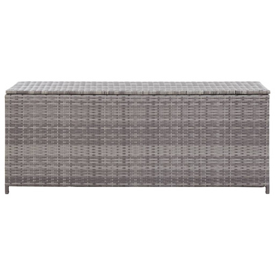 Skrzynia ogrodowa, szara, 150 x 50 x 60 cm, rattan PE
