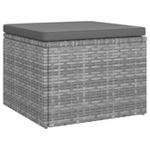 3-os. sofa ogrodowa z daszkiem i podnóżkiem, szara, polirattan