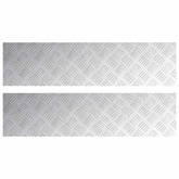 Stopień Prostokątny 2 pcs Srebrny 100 x 25 cm Aluminium
