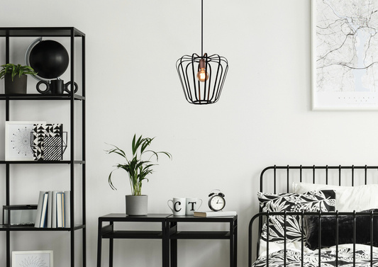 Lampa wisząca czarna metalowa loft 40W E27 Jonas 31-78483