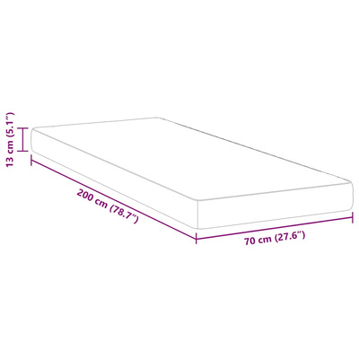 Materac Średni 70 x 200 cm Biały