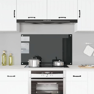 Panel ochronny do kuchni, czarny, 100x60 cm, szkło hartowane