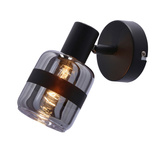Yuki Lampa Kinkiet Czarny Matowy 1X15W E14 Klosz Dymiony