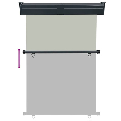 Markiza boczna na balkon, 125 x 250 cm, szara