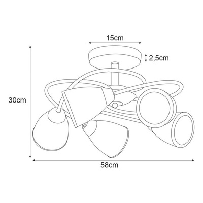 Lampa sufitowa K-JSL-6059/5 AB z serii PLATO
