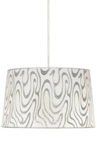 Lampa wisząca z abażurem Tiger biało-srebrna klasyczna E27