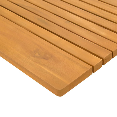 Mata do kąpieli Gładki brązowy 81 x 50 cm Lite Drewno Akacji